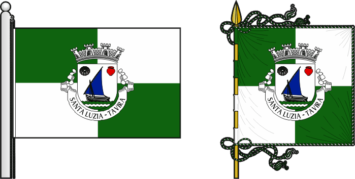 Bandeira e estandarte da freguesia de Santa Luzia - Santa Luzia civil parish, flag and banner