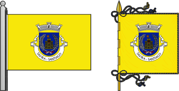 Bandeira e estandarte da antiga freguesia de Tavira (Santiago) - Tavira (Santiago) former civil parish, flag and banner Bandeira e estandarte da antiga freguesia de Tavira (Santiago) - Tavira (Santiago) former civil parish, flag and banner