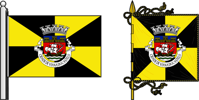 Bandeira e estandarte do Município de Viana do Castelo - Viana do Castelo municipal flag and banner