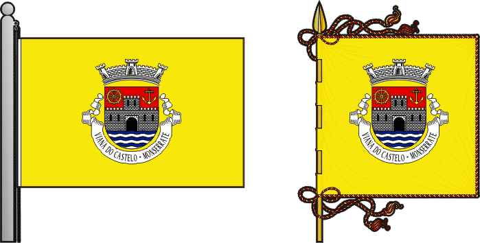 Bandeira e estandarte da antiga freguesia de Viana do Castelo (Monserrate) - Viana do Castelo (Monserrate) former civil parish, flag and banner