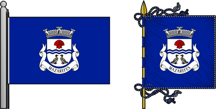 Bandeira e estandarte da antiga freguesia de Mazarefes - Mazarefes former civil parish, flag and banner Bandeira e estandarte da antiga freguesia de Mazarefes - Mazarefes Fria former civil parish, flag and banner