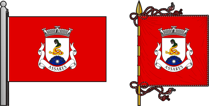 Bandeira e estandarte da antiga freguesia de Assares - Assares former civil parish, flag and banner Bandeira e estandarte da antiga freguesia de Assares - Assares former civil parish, flag and banner