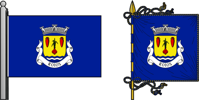 Bandeira e estandarte da freguesia de Roios - Roios civil parish, flag and banner