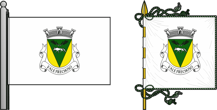 Bandeira e estandarte da freguesia de Vale Frechoso - Vale Frechoso civil parish, flag and banner