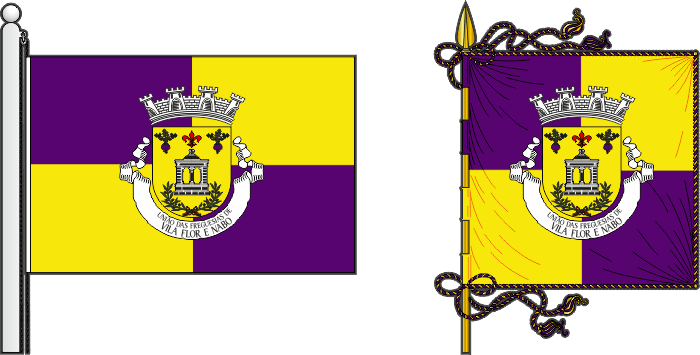 Bandeira da União das freguesias de Vila Flor e Nabo - Vila Flor and Nabo civil parishes union, flag and banner