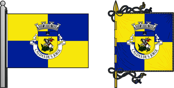 Bandeira e estandarte da antiga freguesia de Santa Maria de Pigeiros - Santa Maria de Pigeiros former civil parish, flag and banner Bandeira e estandarte da antiga freguesia de Caldas de São Jorge - Caldas de São Jorge civil parish, flag and banner