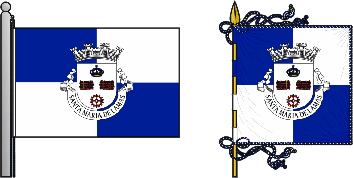 Bandeira e estandarte da freguesia de Santa Maria de Lamas - Santa Maria de Lamas civil parish, flag and banner
