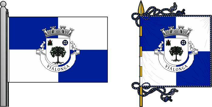 Bandeira e estandarte da freguesia de Vialonga - Vialonga civil parish, flag and banner