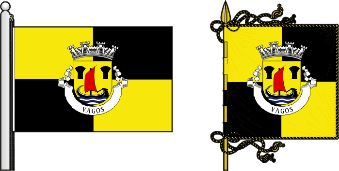 Bandeira e estandarte do Município de Vagos - Vagos municipal flag and banner Bandeira e estandarte do Município de Vagos - Vagos municipal flag and banner