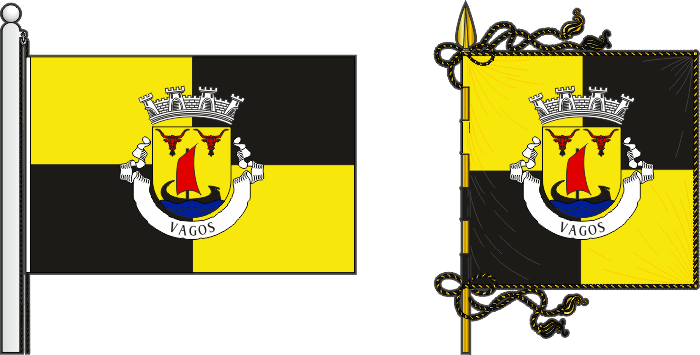 Bandeira e estandarte do Município de Vagos - Vagos municipal flag and banner Bandeira e estandarte do Município de Vagos - Vagos municipal flag and banner