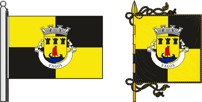 Bandeira e estandarte do Município de Vagos - Vagos municipal flag and banner Bandeira e estandarte do Município de Vagos - Vagos municipal flag and banner