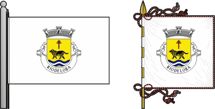Bandeira e estandarte da freguesia de Rio de Loba - Rio de Loba civil parish, flag and banner