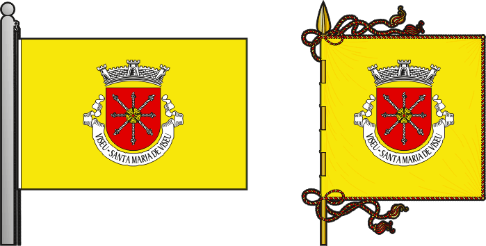 Bandeira e estandarte da antiga freguesia de Viseu (Santa Maria de Viseu) - Viseu (Santa Maria de Viseu) former civil parish, flag and banner
