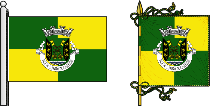 Bandeira e estandarte da freguesia de São Pedro de Castelões - São Pedro de Castelões civil parish, flag and banner