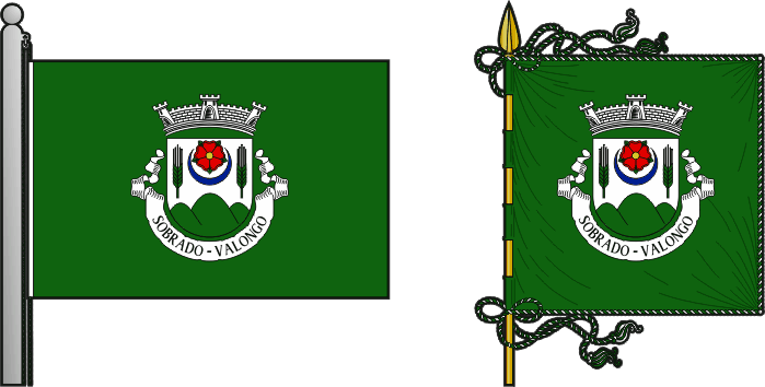 Bandeira e estandarte da antiga freguesia de Sobrado - Sobrado former civil parish, flag and banner Bandeira e estandarte da antiga freguesia de Sobrado - Sobrado former civil parish, flag and banner