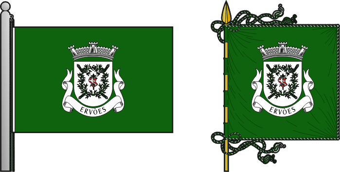 Bandeira e estandarte da freguesia de Ervões - Ervões civil parish, flag and banner