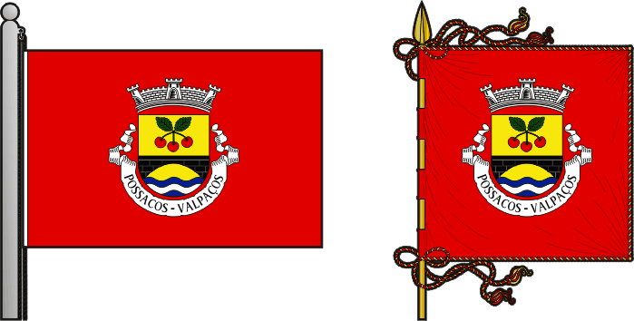 Bandeira e estandarte da freguesia de Possacos - Possacos civil parish, flag and banner