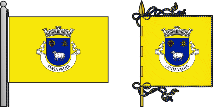 Bandeira e estandarte da freguesia de Santa Valha - Santa Valha civil parish, flag and banner