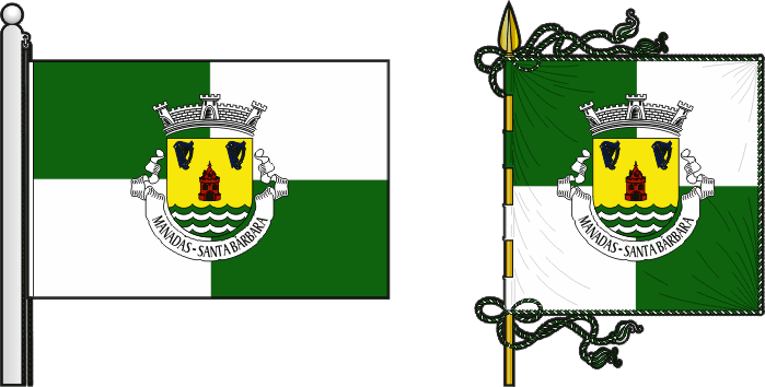 Bandeira e estandarte da freguesia de Manadas (Santa Bárbara) - Manadas (Santa Bárbara) civil parish, flag and banner Bandeira e estandarte da freguesia de Manadas (Santa Bárbara) - Manadas (Santa Bárbara) civil parish, flag and banner