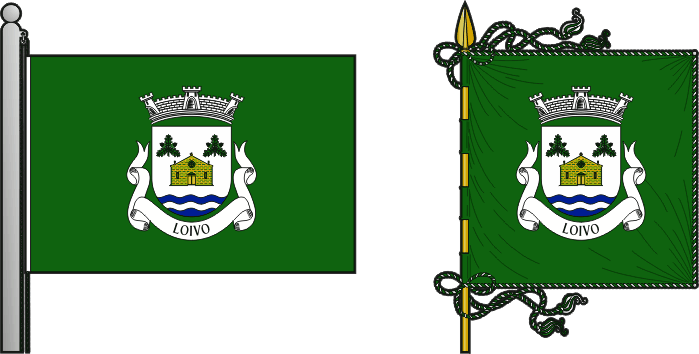 Bandeira e estandarte da freguesia de Loivo - Loivo civil parish, flag and banner
