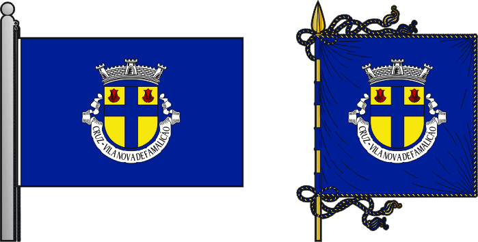 Bandeira e estandarte da freguesia de Cruz - Cruz civil parish, flag and banner