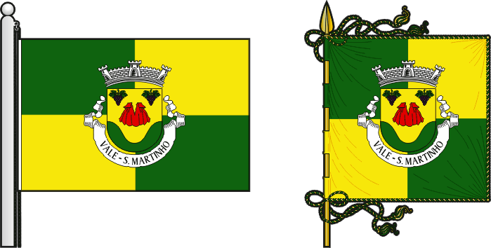 Bandeira e estandarte da freguesia de Vale (São Martinho) - Vale (São Martinho) civil parish, flag and banner