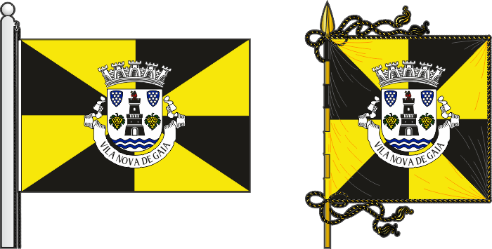 Bandeira e estandarte do Município de Vila Nova de Gaia - Vila Nova de Gaia municipal flag and banner