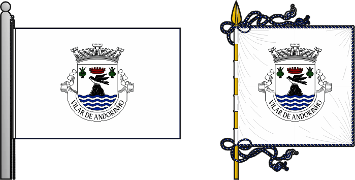 Bandeira e estandarte da freguesia de Vilar de Andorinho - Vilar de Andorinho civil parish, flag and banner