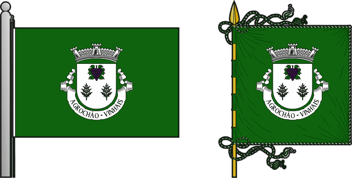 Bandeira e estandarte da freguesia de Agrochão - Agrochão civil parish, flag and banner