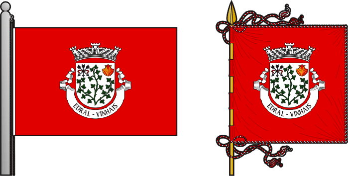 Bandeira e estandarte da freguesia de Edral - Edral civil parish, flag and banner