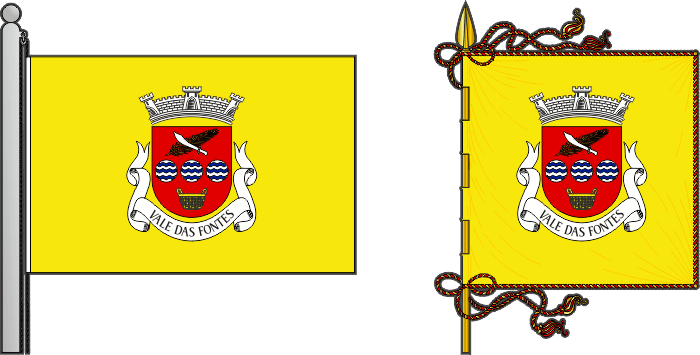 Bandeira e estandarte da freguesia de Vale das Fontes - Vale das Fontes civil parish, flag and banner