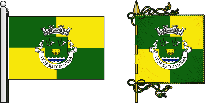 Bandeira e estandarte da freguesia de Vilar Seco da Lomba - Vilar Seco da Lomba civil parish, flag and banner
