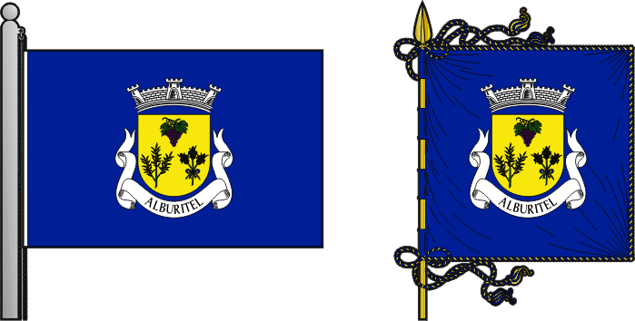 Bandeira e estandarte da freguesia de Alburitel - Alburitel civil parish, flag and banner Bandeira e estandarte da freguesia de Alburitel - Alburitel civil parish, flag and banner