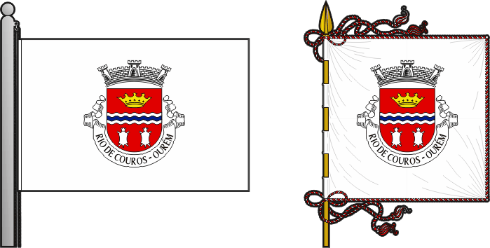 Bandeira e estandarte da antiga freguesia de Rio de Couros - Rio de Couros former civil parish, flag and banner
