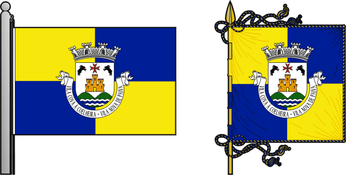 Bandeira e estandarte da freguesia de Vila Cova à Coelheira - Vila Cova à Coelheira civil parish, flag and banner