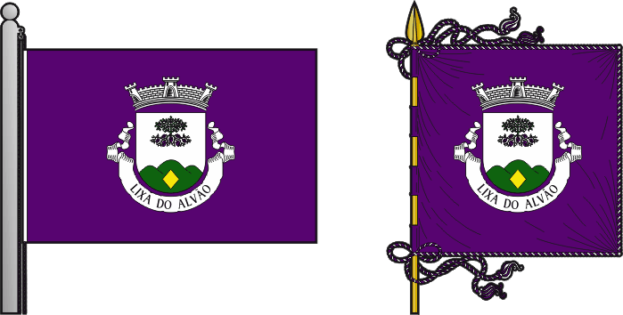 Bandeira e estandarte da antiga freguesia de Lixa do Alvão - Lixa do Alvão former civil parish, flag and banner