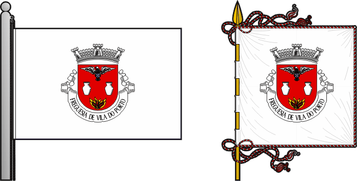 Bandeira e estandarte da freguesia de Vila do Porto - Vila do Porto civil parish, flag and banner