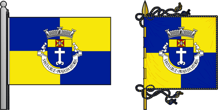 Bandeira e estandarte da freguesia de Praia da Vitória (Santa Cruz) - Praia da Vitória (Santa Cruz) civil parish, flag and banner