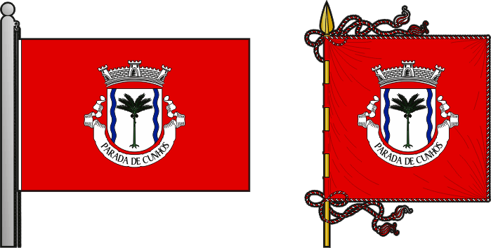 Bandeira e estandarte da freguesia de Parada de Cunhos - Parada de Cunhos civil parish, flag and banner