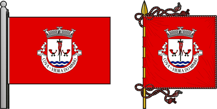 Bandeira e estandarte da antiga freguesia de Cova - Cova former civil parish, flag and banner