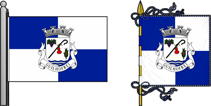 Bandeira e estandarte da freguesia de Guilhofrei - Guilhofrei civil parish, flag and banner