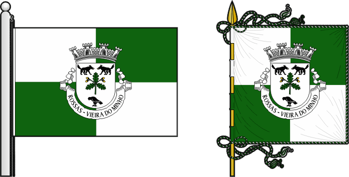 Bandeira e estandarte da freguesia de Rossas - Rossas civil parish, flag and banner Bandeira e estandarte da freguesia de Rossas - Rossas civil parish, flag and banner