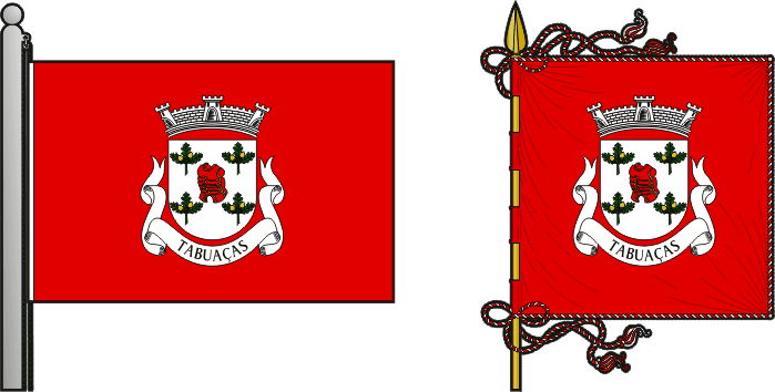 Bandeira e estandarte da freguesia de Tabuaças - Tabuaças civil parish, flag and banner