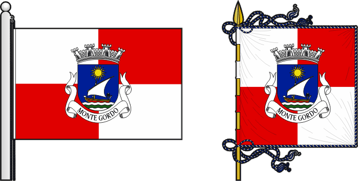 Bandeira e estandarte da freguesia de Monte Gordo - Monte Gordo civil parish, flag and banner Bandeira e estandarte da freguesia de Monte Gordo, flag and banner