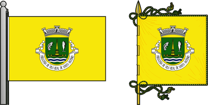 Bandeira e estandarte da freguesia de Vila Real de Santo António - Vila Real de Santo António civil parish, flag and banner