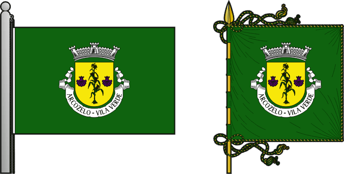 Bandeira e estandarte da antiga freguesia de Arcozelo - Arcozelo former civil parish, flag and banner