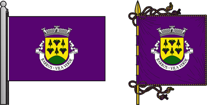 Bandeira e estandarte da antiga freguesia de Barros - Barros former civil parish, flag and banner