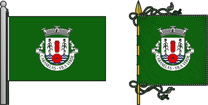 Bandeira e estandarte da freguesia de Cabanelas - Cabanelas civil parish, flag and banner Bandeira e estandarte da freguesia de Cabanelas - Cabanelas civil parish, flag and banner