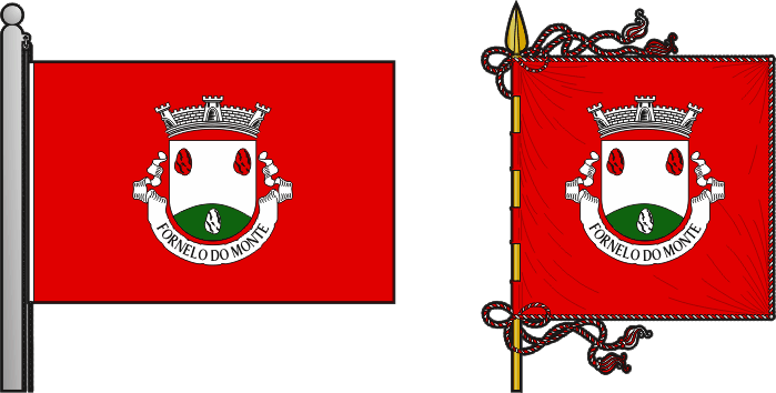 Bandeira e estandarte da freguesia de Fornelo do Monte - Fornelo do Monte civil parish, flag and banner