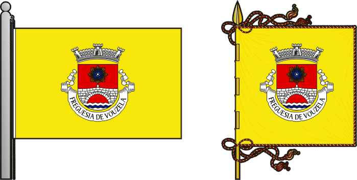 Bandeira e estandarte da antiga freguesia de Vouzela - Vouzela former civil parish, flag and banner